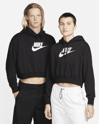 Nike cropped hoodie white online